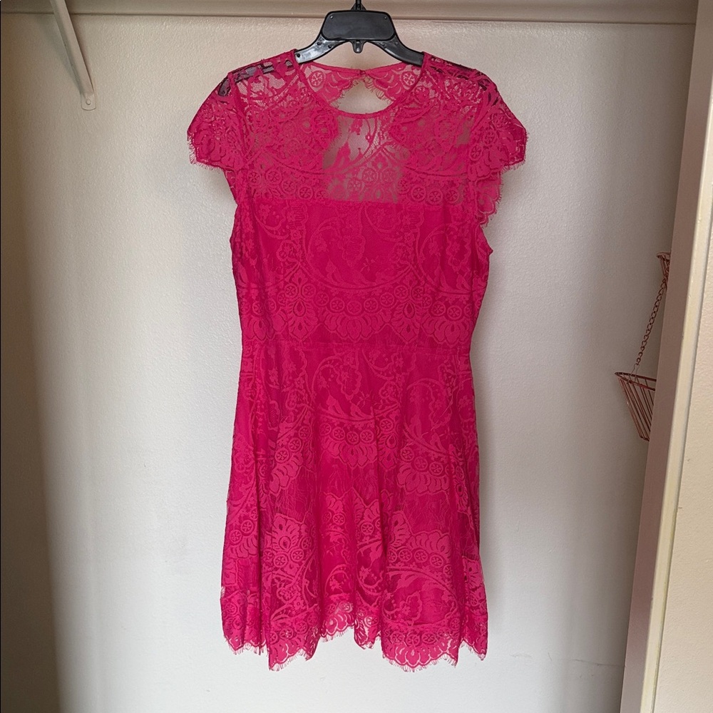 BB Dakota Fuchsia Lace Mini Dress